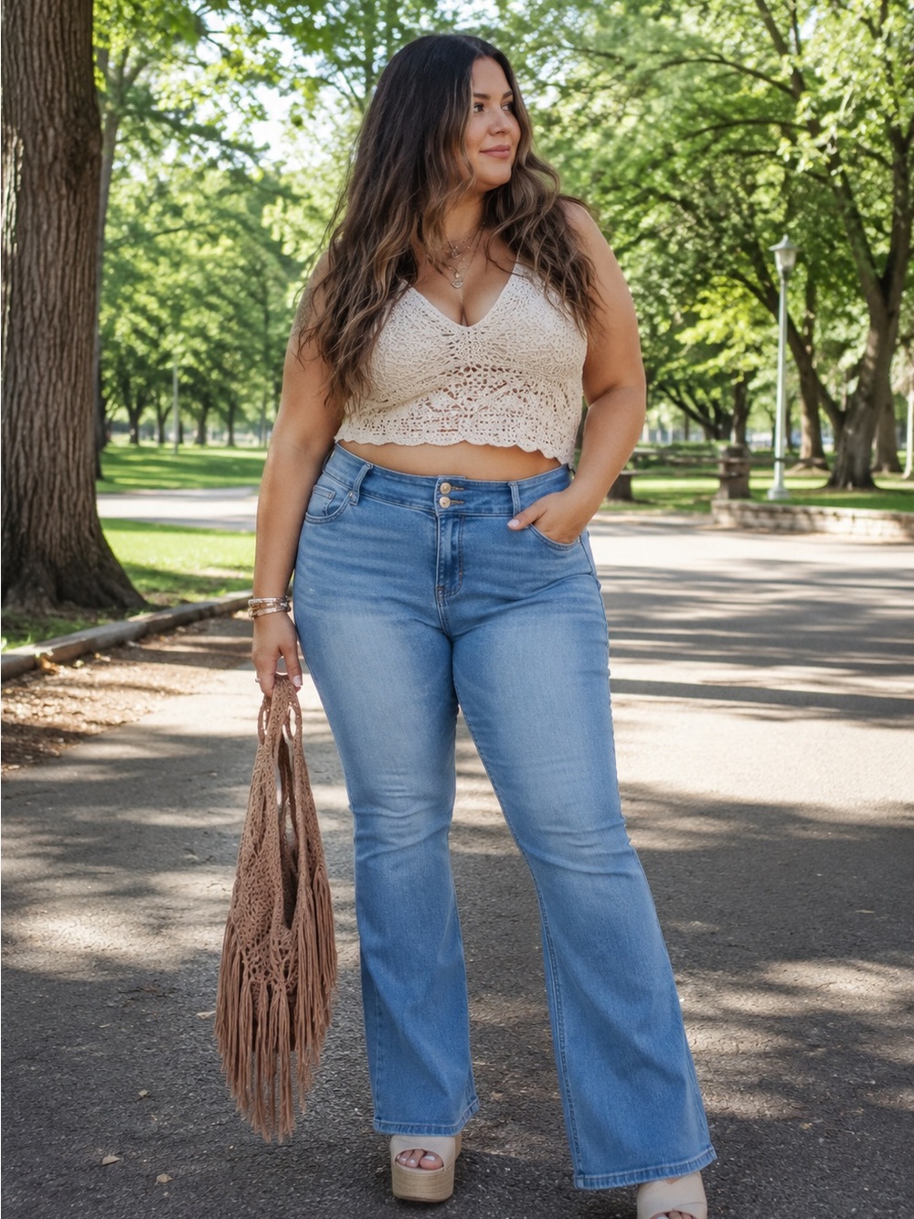 Curve Appeal Size 16 Light Wash Bootcut Flare Stretch Jeans Like New